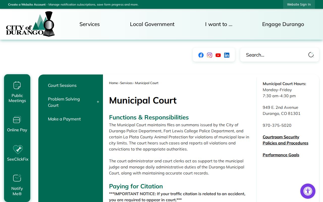 La Plata County bench warrant city and state citation guidance