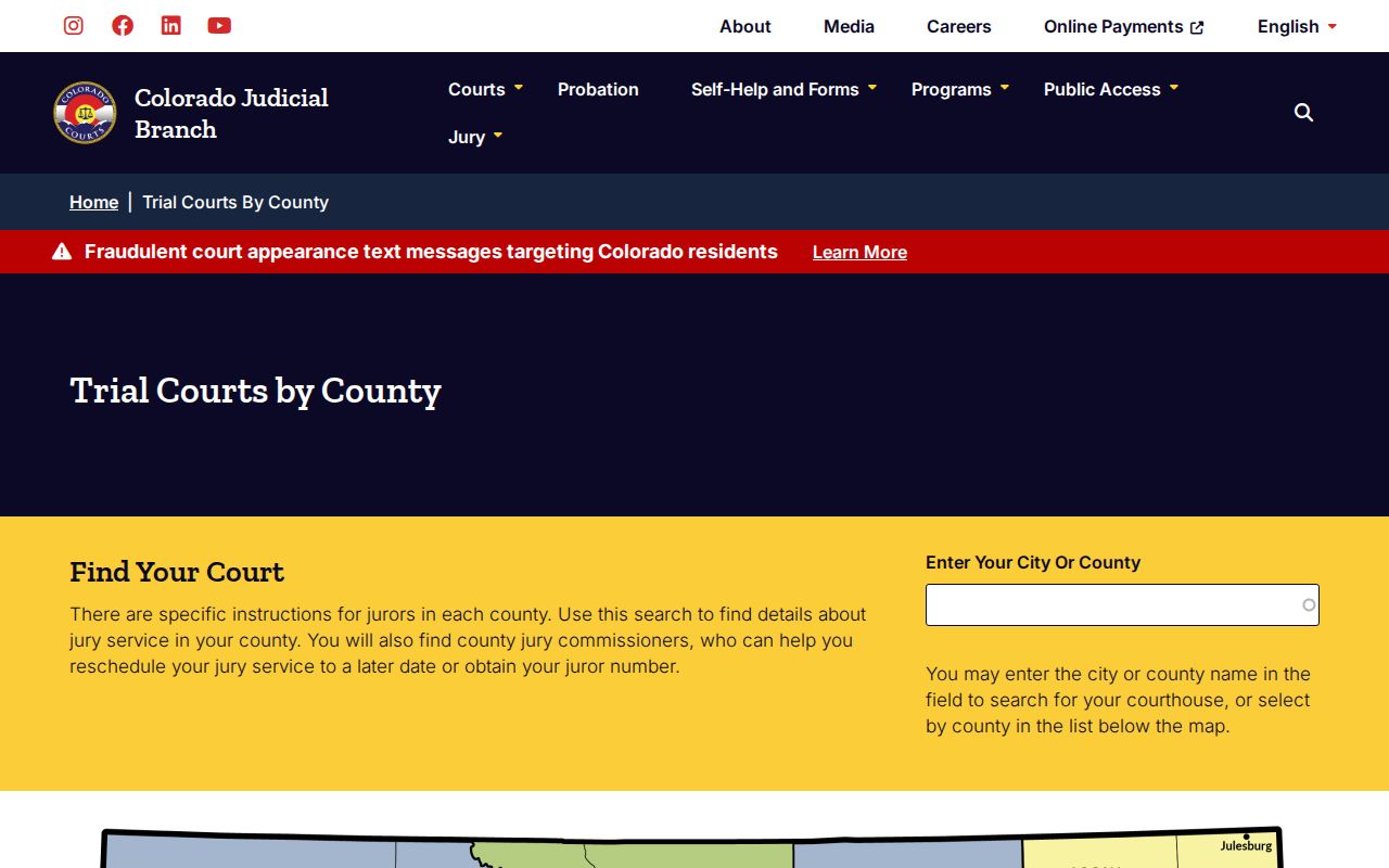 La Plata County most wanted jurisdiction and Colorado court levels